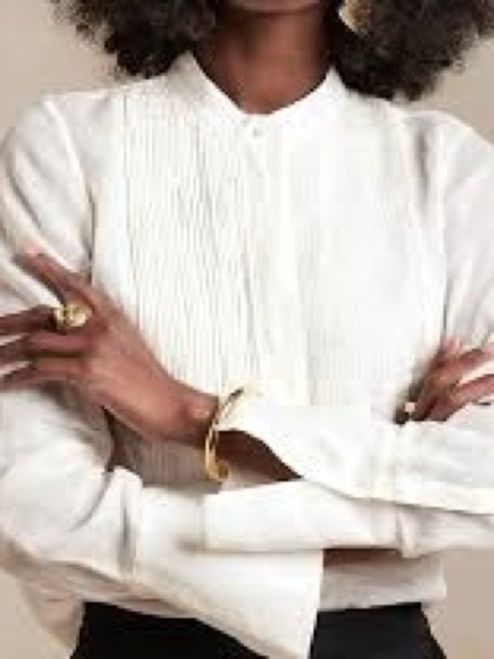 Minimalistic Sheer Blouse -Banana Republic Cream button down blouse